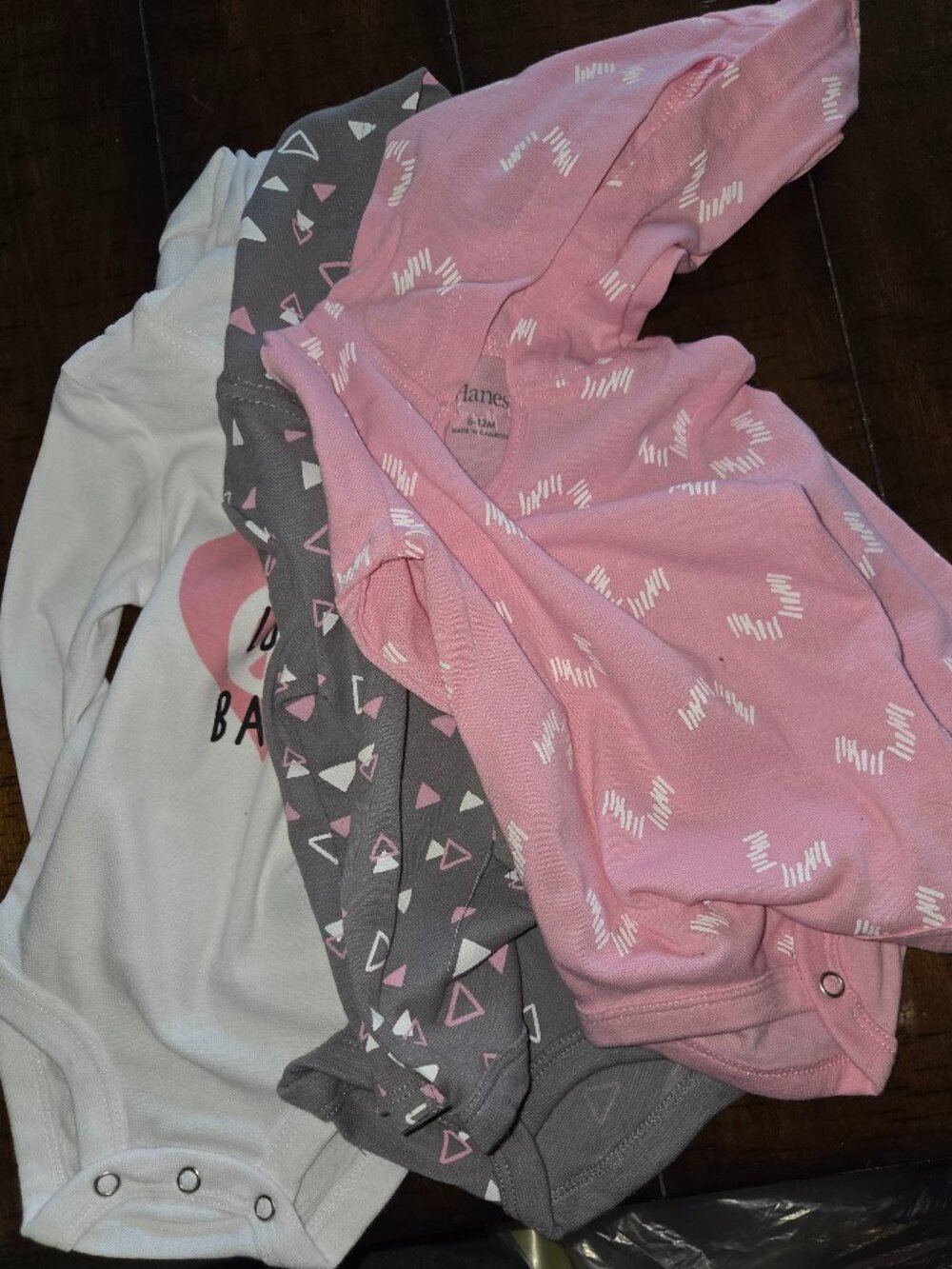 Baby Girls size 6-12 months long sleeve hooded bodysuit lot